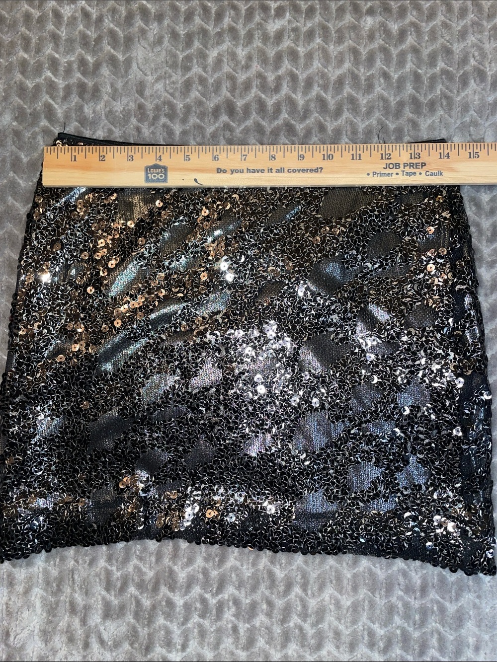 Express Black Sequin Lace Mini Skirt XS Floral Party Cocktail Y2K - Picture 9 of 10